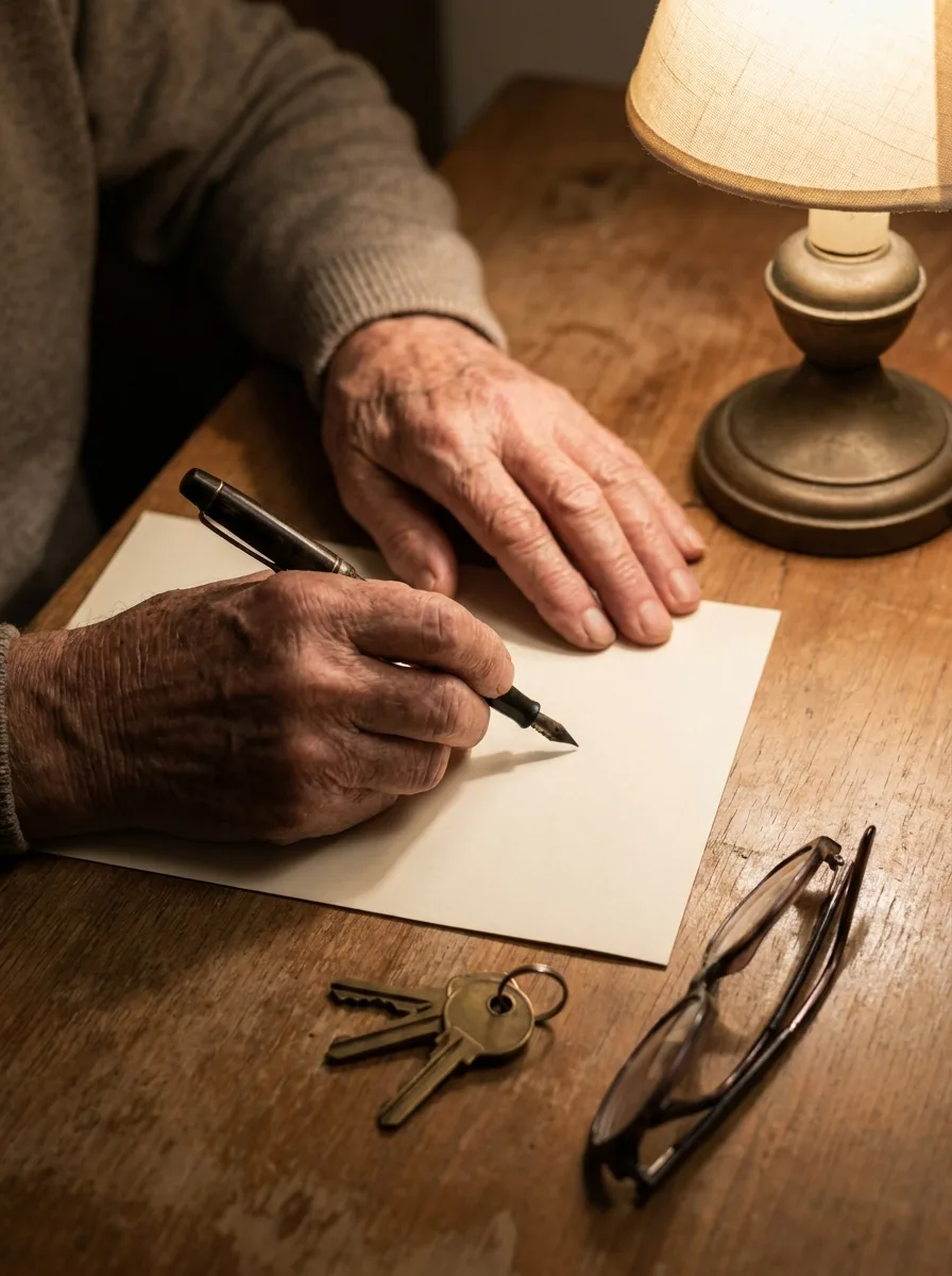 Manos firmando un testamento ante notario — testamentos y sucesiones en CDMX